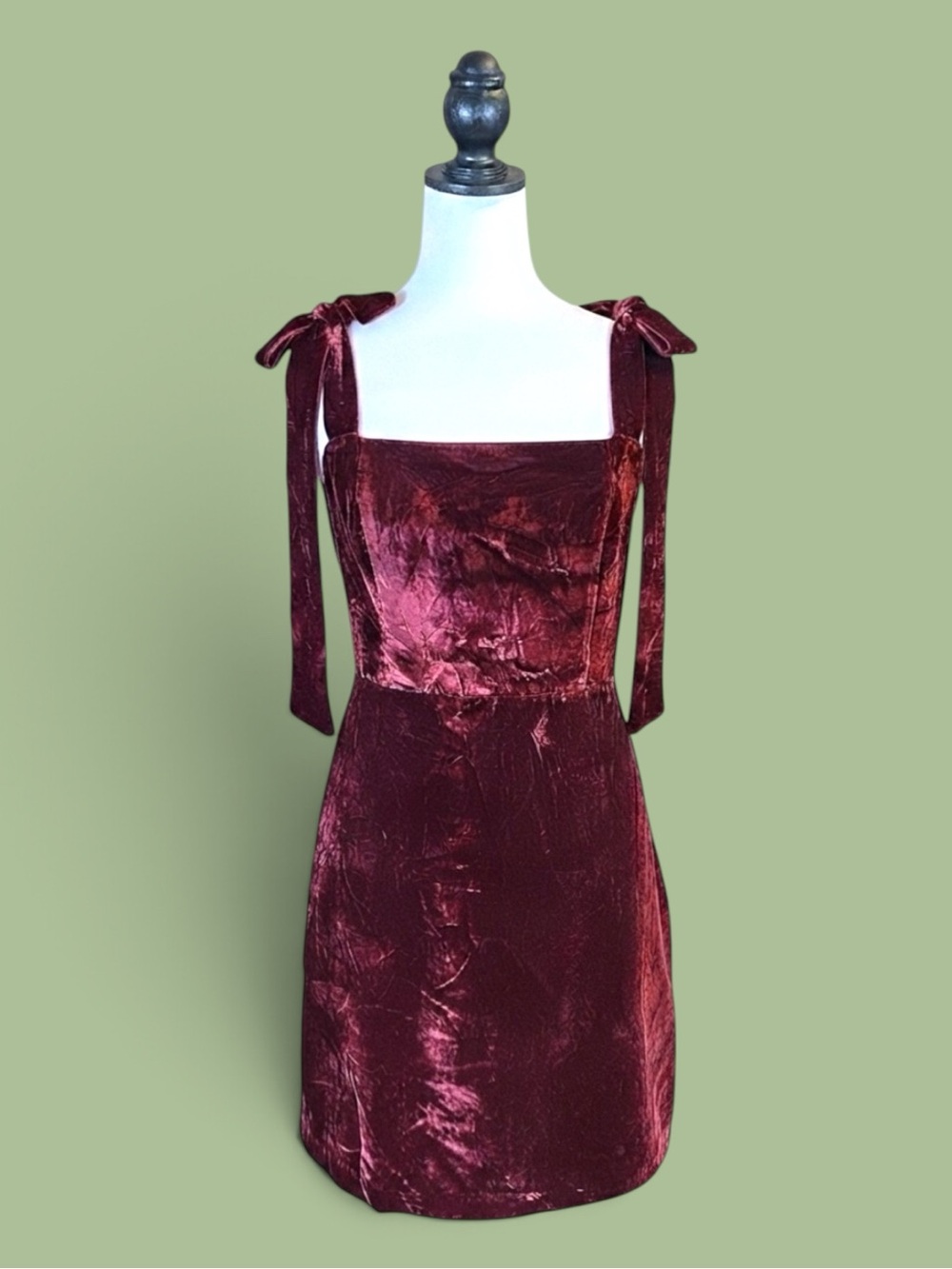 House of Harlow 1960 x Revolve Dress Red Mini Crushed Velvet Tie Strap M NWT